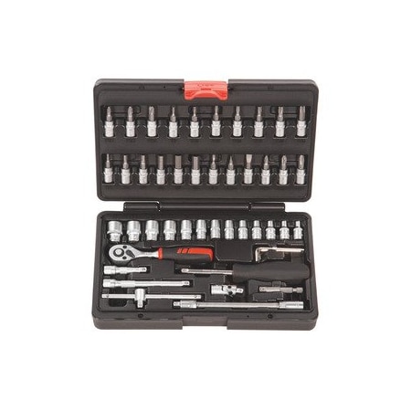 Holex 1/4 inch Drive Socket Set, 6 pt, 46 Pieces 630002 46